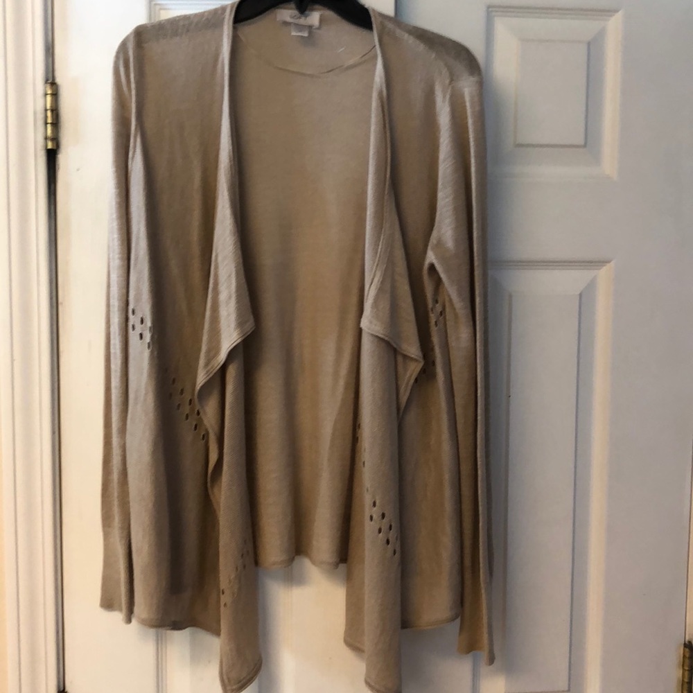 LOFT draped beige cardigan NWOT - Picture 1 of 4